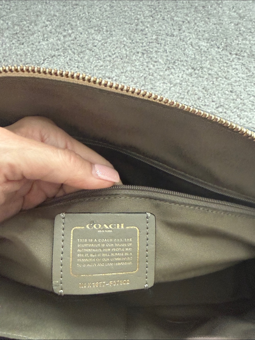 Coach Two-Tone Dome Satchel - Cream & Taupe with Black Handles - Picture 2 of 4